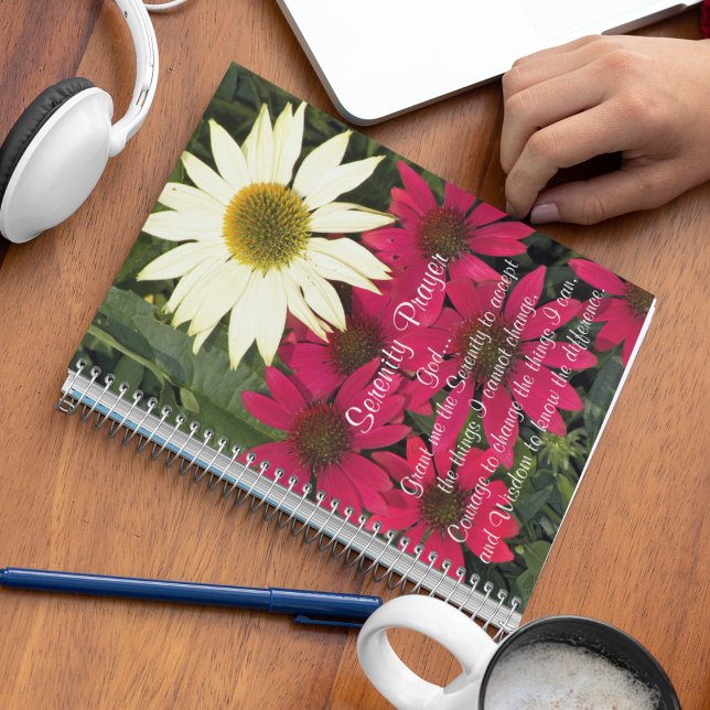 Serenity Prayer Coneflowers Floral Notebook (In Situ)