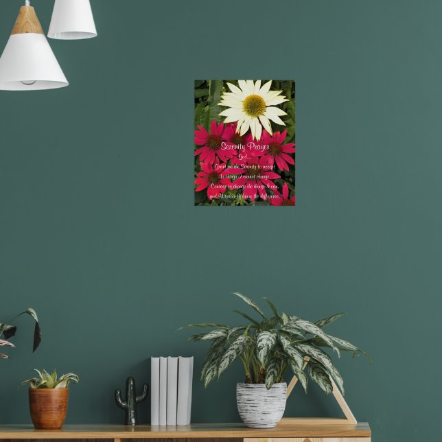 Serenity Prayer Coneflowers Floral Photographic Po Poster (Living Room 1)