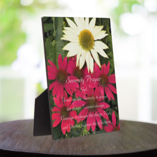 Serenity Prayer Coneflowers Floral Plaque