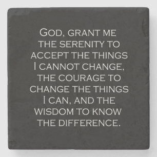 Serenity Prayer Copperplate Gothic Holiday Stone Coaster