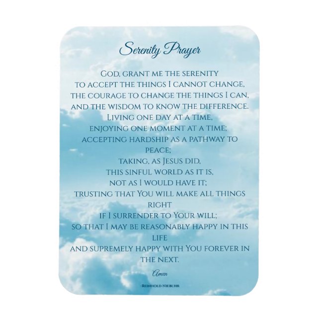 Serenity Prayer, Courage & Wisdom Magnet (Vertical)