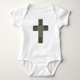 Serenity Prayer Cross Quote Baby Bodysuit