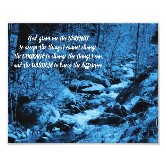 Serenity Prayer Flowing Brook Inspirational 8x10 Photo Print (Front)