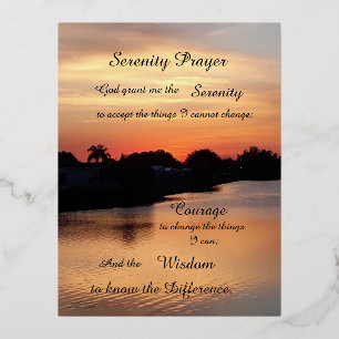 SERENITY PRAYER FOIL HOLIDAY POSTCARD