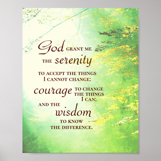 Serenity Prayer, Forest Poster (Front)