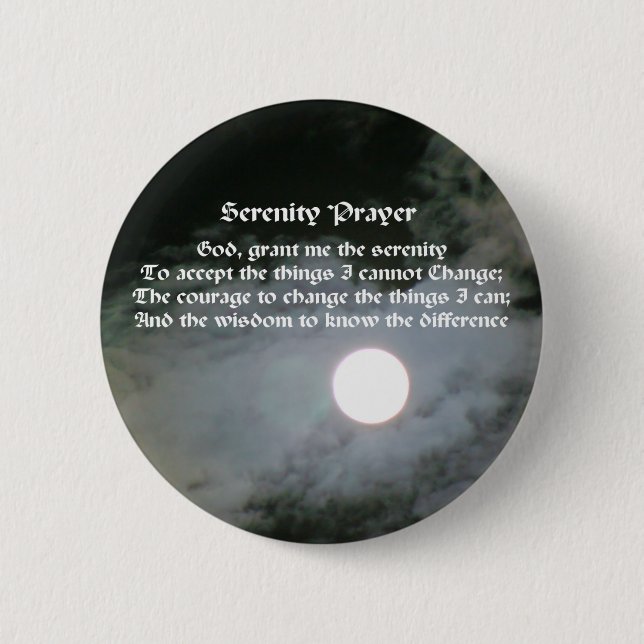 Serenity Prayer Full Moon Inspirational 6 Cm Round Badge (Front)