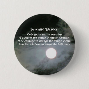 Serenity Prayer Full Moon Inspirational 6 Cm Round Badge