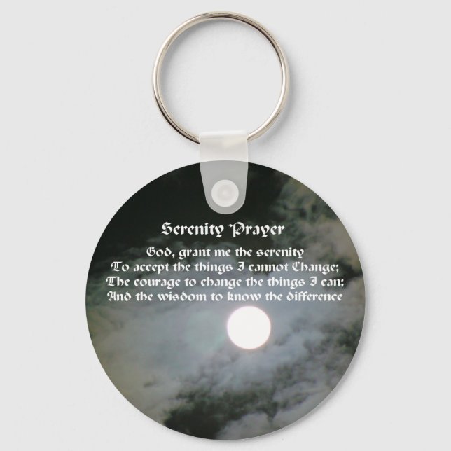 Serenity Prayer Full Moon Inspirational Keychain (Front)