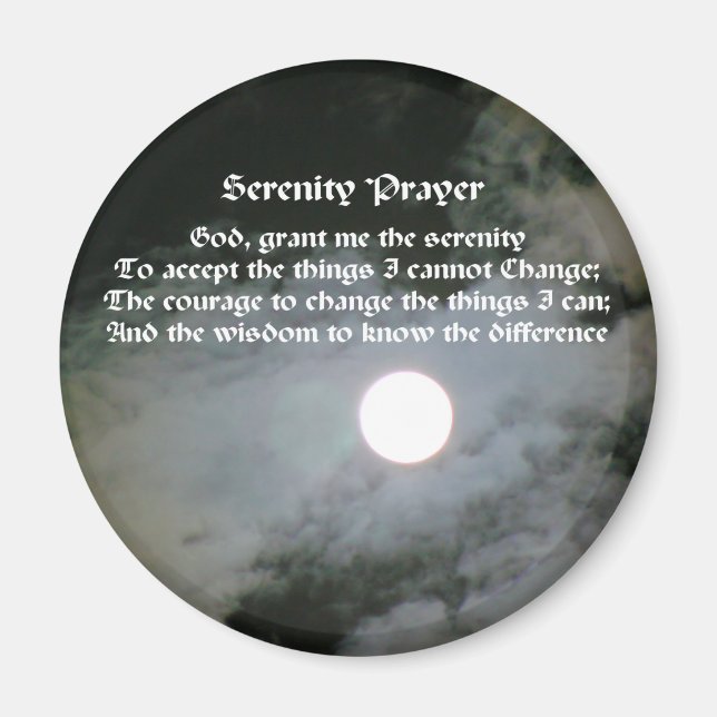 Serenity Prayer Full Moon Inspirational Magnet (Front)