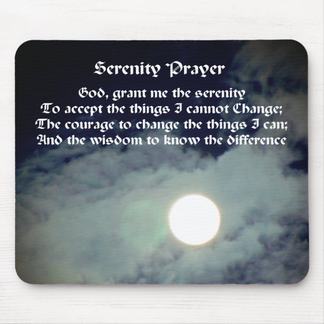 Serenity Prayer Full Moon Inspirational Mouse Pad (Front)