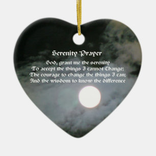Serenity Prayer Full Moon Inspirational Ornament