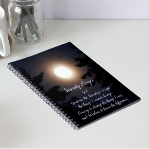Serenity Prayer Full Moon Rising Notebook