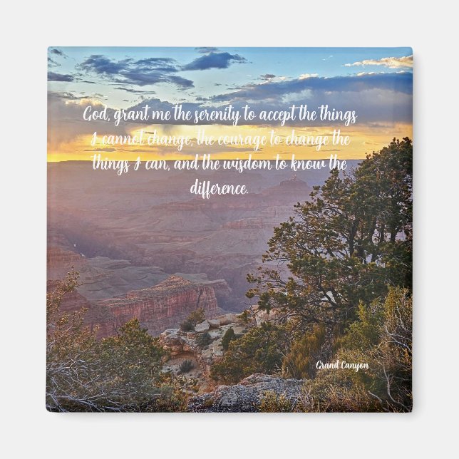 Serenity prayer grand canyon image magnet (Front)