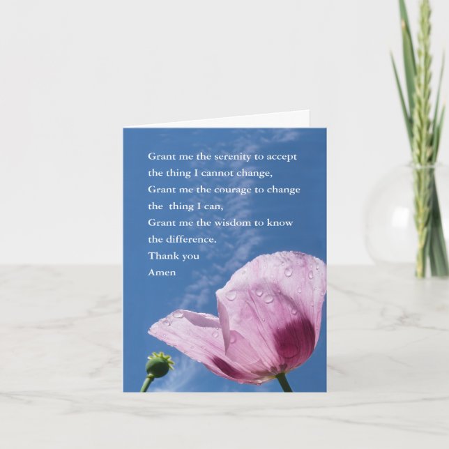 Serenity Prayer Greetings Card (Front)