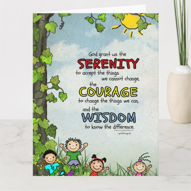 Serenity Prayer: Happy Children, Strength/Recovery Card (Front)