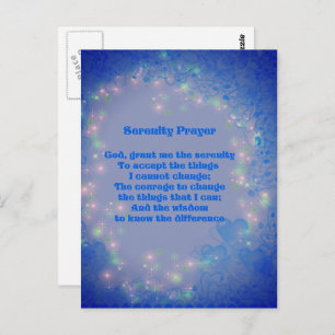 Serenity Prayer Hearts Inspirational  Postcard