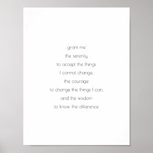 Serenity Prayer, HP neutral, God not mentioned Poster