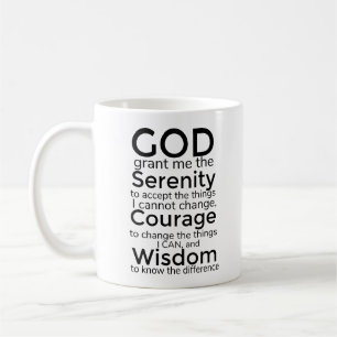 Serenity Prayer in black clean font Coffee Mug