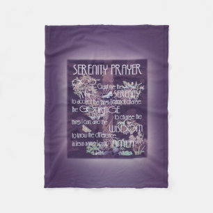 Serenity Prayer in Lavender Fleece Blanket