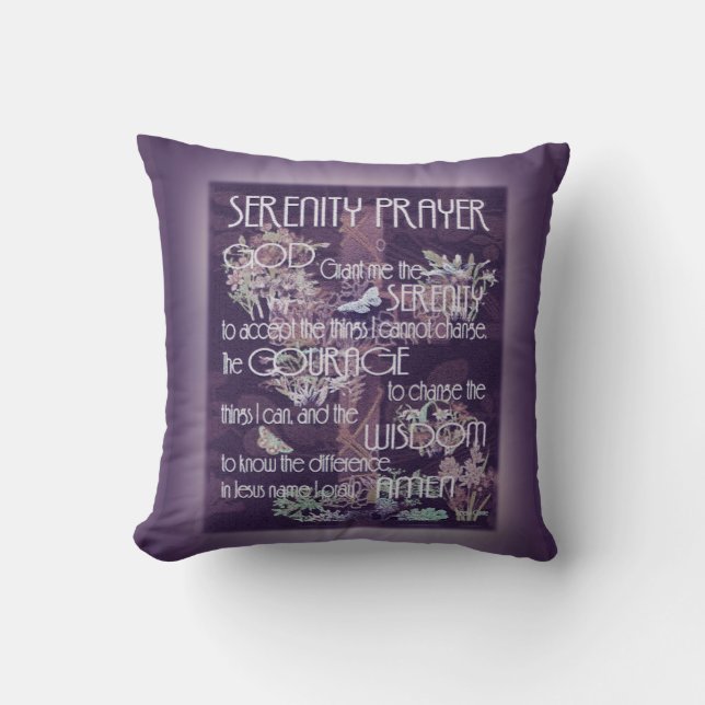 Serenity Prayer in Purple Cushion (Front)