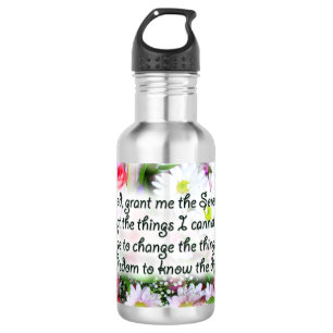 Serenity Prayer Inspiration Bouquet Design 532 Ml Water Bottle