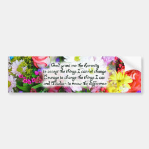 Serenity Prayer Inspiration in Bouquet Design Bumper Sticker