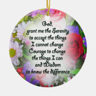 Serenity Prayer Inspiration in Bouquet Design Meta Ceramic Ornament