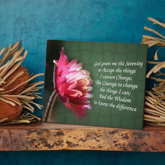 Serenity Prayer Inspirational Flower Plaque (Side)