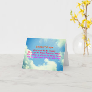Serenity Prayer Inspirational Note Card Blue Sky