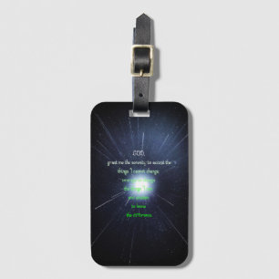 Serenity Prayer Inspiring Vintage Christian Luggage Tag