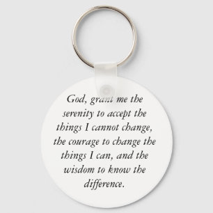 Serenity Prayer Keychain, simple & clean. Key Ring