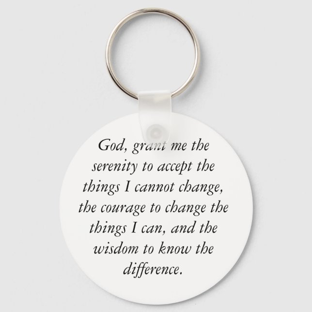 Serenity Prayer Keychain, simple & clean. Key Ring (Front)