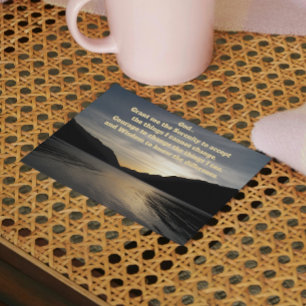 Serenity Prayer Lake Sunset Silhouettes Postcard