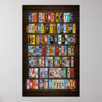 Serenity Prayer License Plate Art
