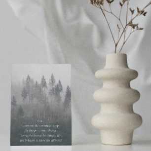 Serenity Prayer Misty Forest Photo Blank Card