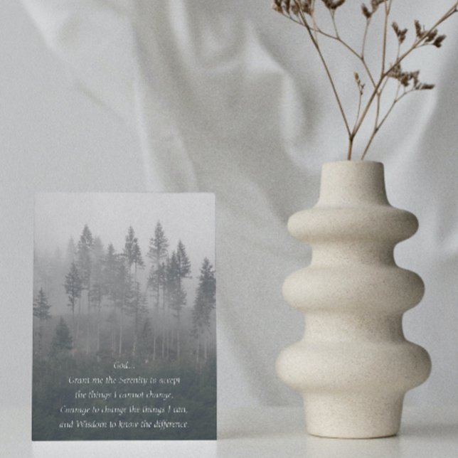 Serenity Prayer Misty Forest Photo Blank Card (Creator Uploaded)
