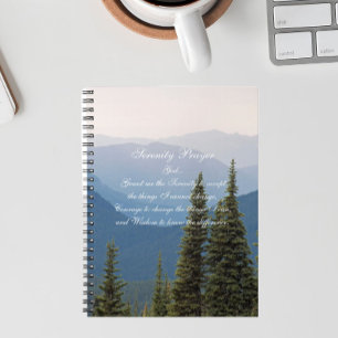 Serenity Prayer Misty Mountains Landscape Notebook