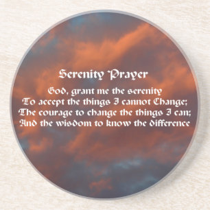 Serenity Prayer Morning Sky Inspirational Coaster