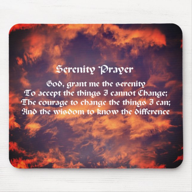 Serenity Prayer Morning Sky Inspirational Mouse Pad (Front)