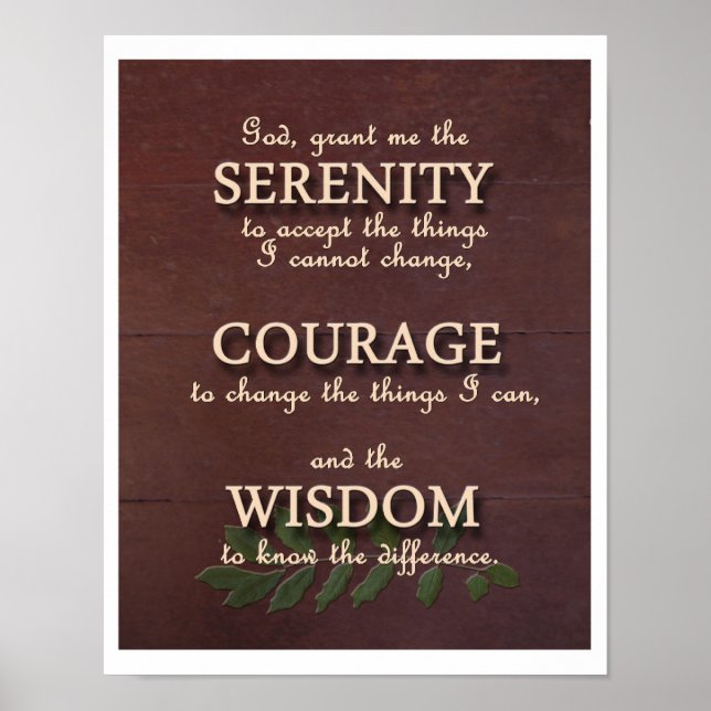 Serenity Prayer Motivational Poster - Portrait (Front)