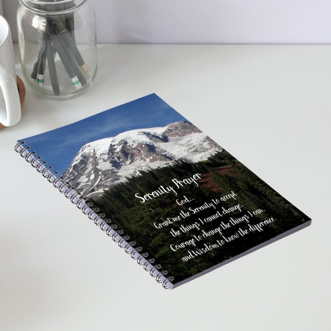 Serenity Prayer Mount Rainier Landscape Notebook (In Situ)