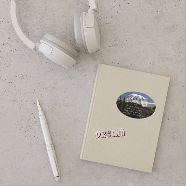 Serenity Prayer Mount Rainier Landscape Oval Sticker (In Situ Journal)