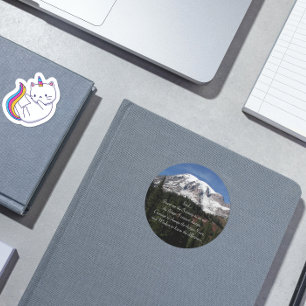 Serenity Prayer Mount Rainier Photo Classic Round Sticker