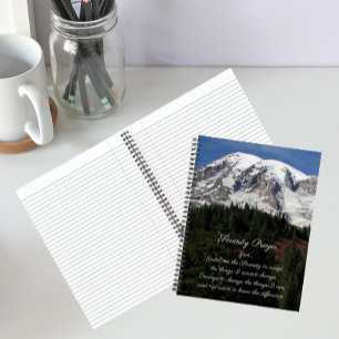 Serenity Prayer Mount Rainier Photo Notebook