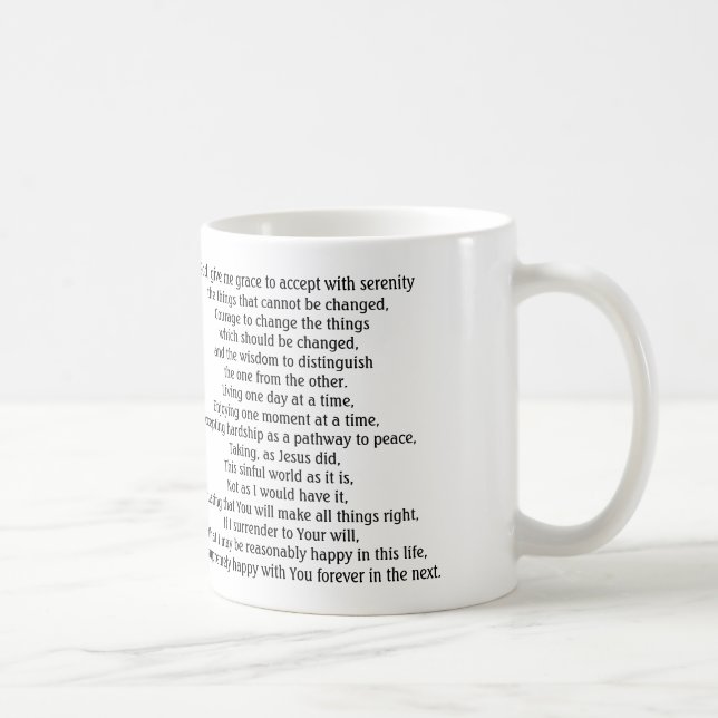 SERENITY PRAYER MUG (Right)