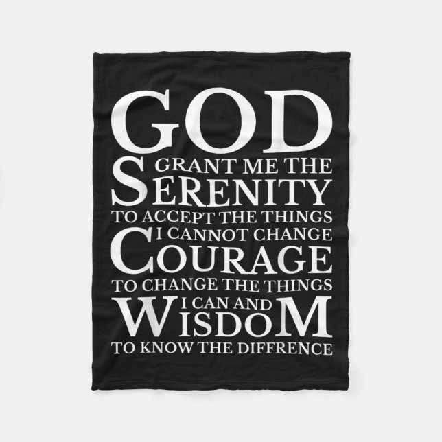 Serenity Prayer Na Aa Sober Recovery  Fleece Blanket (Front)
