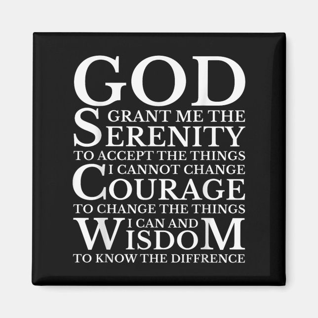 Serenity Prayer Na Aa Sober Recovery  Magnet (Front)