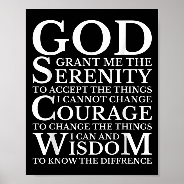 Serenity Prayer Na Aa Sober Recovery  Poster (Front)