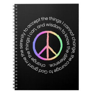 Serenity Prayer Notebook Journal Sober Life