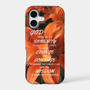 Serenity Prayer Orange Floral Photography